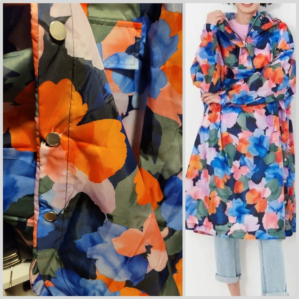 Joules  WATERCOLOR  Packable Waterproof Poncho - Picture 7 of 8
